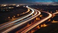 Long exposure of a highway connecting cities and countries