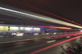 Long exposure image of cars rushing over a highway