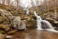 Long exposure image of the Dark Hallow Falls in Shenandoah National Park in autumn