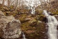 Long exposure image of the Dark Hallow Falls in Shenandoah National Park in autumn