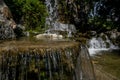 Long exposure image of a waterfall in public parc in genua, italy