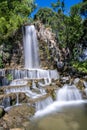 Long exposure image of a waterfall in public parc in genua, italy