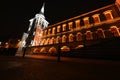 Long exposure of Kuleli Military School-Istanbul at night. Royalty Free Stock Photo