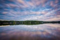 Long exposure of Lake Norman at sunset, at Lake Norman State Par Royalty Free Stock Photo