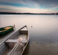 Long exposure landscape of lake shore Royalty Free Stock Photo