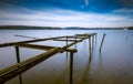 Long exposure landscape of lake shore Royalty Free Stock Photo