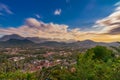 Long exposure landscape for viewpoint at sunset in Luang Prabang, Laos. Royalty Free Stock Photo