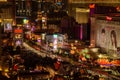 Long exposure of the Las Vegas Strip outside Caesers Palace & Flamingo Royalty Free Stock Photo