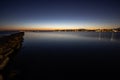 Long exposure of a late sunset sky view over a calm sea Royalty Free Stock Photo