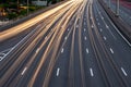 Long exposure light trails on a freeway Royalty Free Stock Photo