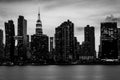 Manhattan Skyline at Night Royalty Free Stock Photo