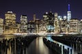 Long exposure of Manhattan skyline at night