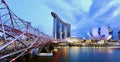 Long exposure of marina bay in night scene Royalty Free Stock Photo