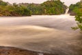 Long exposure of the Murchison waterfall on the Victoria Nile at sunset, Uganda. Royalty Free Stock Photo