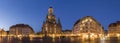 Long exposure of the Neumarkt square and Frauenkirche Church of Royalty Free Stock Photo