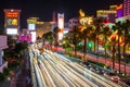 Long exposure at night in Las Vegas Royalty Free Stock Photo