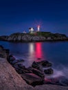 Maine Nubble Light House Cape Neddick At Night