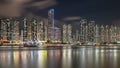 Long exposure night scene Hong Kong west Royalty Free Stock Photo