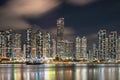 Long exposure night scene Hong Kong west Royalty Free Stock Photo