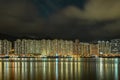 Long exposure night scene Hong Kong west Royalty Free Stock Photo