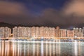 Long exposure night scene Hong Kong west Royalty Free Stock Photo