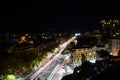 Long exposure night shot of city center of Sydney