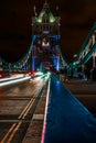 Long exposure night shot of the Tower Bridge Royalty Free Stock Photo