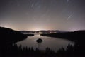 Long Exposure Night Sky Emerald Bay Fannette Island Lake Tahoe Royalty Free Stock Photo