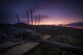 Long exposure on night sky and landscapes in area of Nordgruvefeltet in middle Norway.