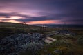 Long exposure on night sky and landscapes in area of Nordgruvefeltet in middle Norway.