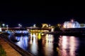 Night Magic: Captivating Nis Cityscape and Nisava River Royalty Free Stock Photo
