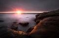 Long Exposure of the ocean at La Jolla cove during sunset Royalty Free Stock Photo