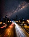 Long exposure over highway Royalty Free Stock Photo