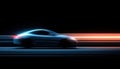 Long Exposure Photo Of Blue Car Lights Shining At Night Royalty Free Stock Photo