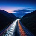 long exposure photo of highway Royalty Free Stock Photo