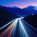 long exposure photo of highway Royalty Free Stock Photo