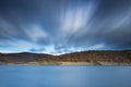 Long Exposure photo of lake Rursee in Germany. Royalty Free Stock Photo