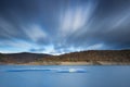 Long Exposure photo of lake Rursee in Germany. Royalty Free Stock Photo