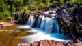 Long Exposure photo of the Redrock Falls in Glacier National Park Royalty Free Stock Photo