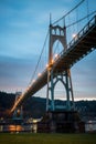 St Johns Bridge Long Exposure Portland Oregon Royalty Free Stock Photo