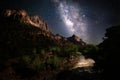 Milky Way Over Zion National Park Royalty Free Stock Photo