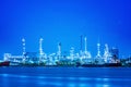 Long exposure photograph with grain. Star at Bangchak Refinery. Banchak Oil Refinery, beside the Chao Phraya River, Water