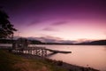 Long exposure photograph Lake at Te Anau in sunset time, South Island, New Zealand