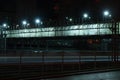 Long-exposure photograph night road.Moscow