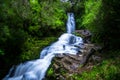 Long Exposure photography. Beautiful waterfall in the rainforest with green nature. Purakaunui Falls, The Catlins, New Zealand. Royalty Free Stock Photo