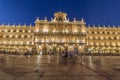 Long exposure photography Plaza Mayor, main square in Salamanca in a beautiful summer night. Community of Castile and LeÃÂ³n, Spain