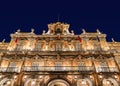 Long exposure photography of Plaza Mayor, main square, In Salamanca night. Community of Castile and LeÃÂ³n, Spain