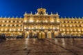 Long exposure photography of Plaza Mayor, main square, In Salamanca night. Community of Castile and LeÃÂ³n, Spain. City Declared a