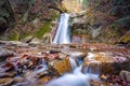 Pruncea Waterfall in Romania in beautiful autumn colors and light