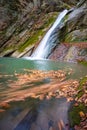 Pruncea Waterfall in Romania in beautiful autumn colors and light